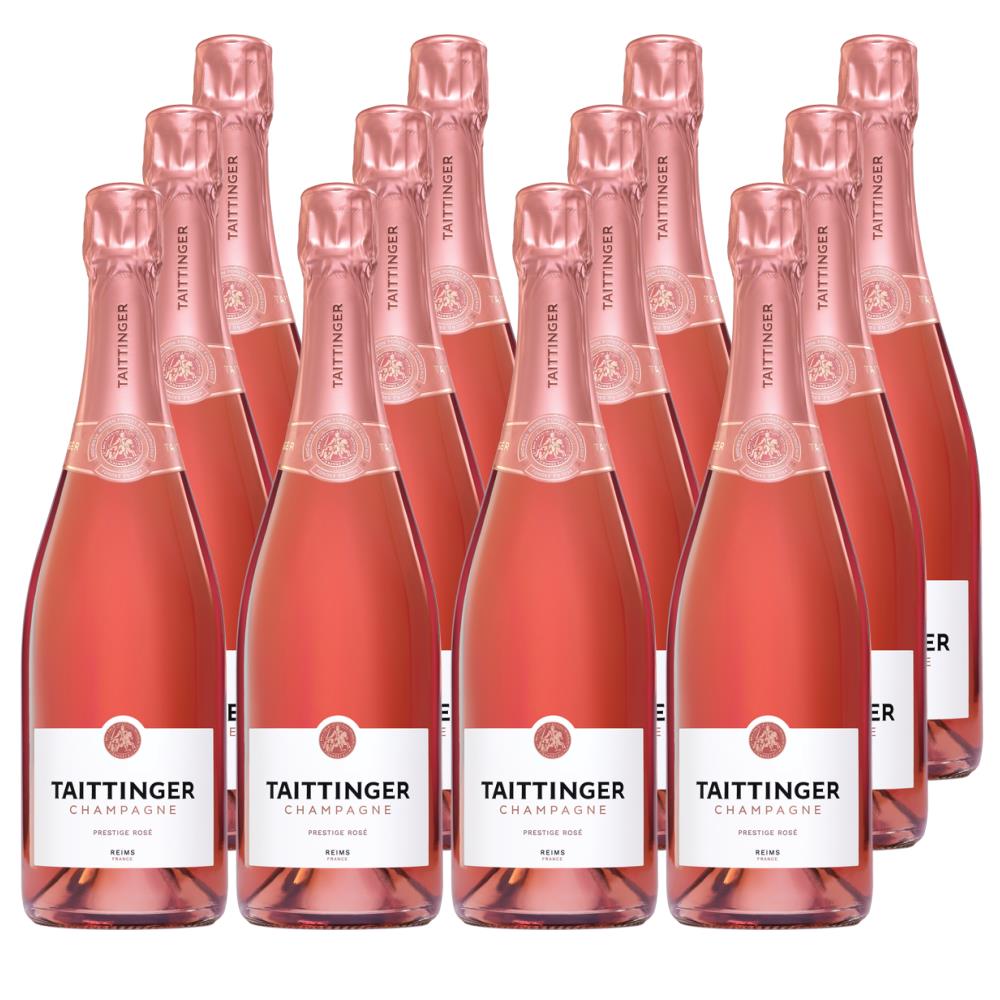 Taittinger Rose Champagne 75cl Crate of 12 Champagne